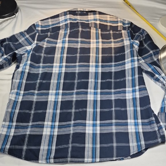 American Rag Men's Navy and White Plaid Shirt - Picture 11 of 16